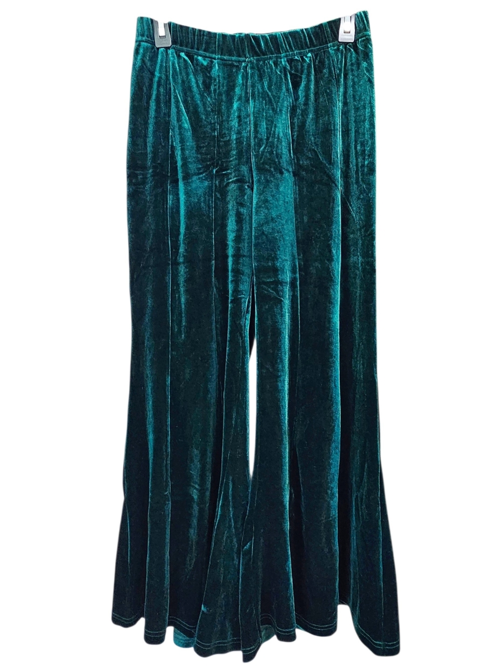Umgee Emerald Green Velvet Wide Leg Pull-On Loungewear Pants Medium